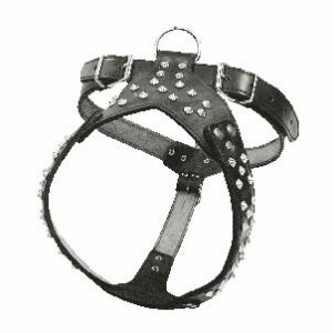 Επιστήθιο Σαμαράκι σκύλου δερμάτινο, με διακοσμητικά, Medium