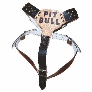 Επιστήθιο Σαμαράκι σκύλου δερμάτινο 'PIT BULL', με διακοσμητικά, Medium