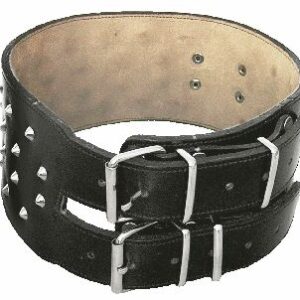 Περιλαίμιο σκύλου δερμάτινο, με διακοσμητικα, διπλός τοκάς, 100mm x 80cm