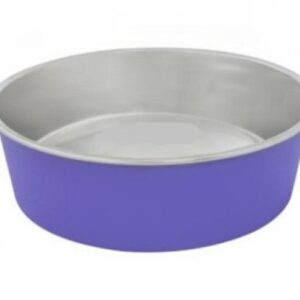 Πιάτο σκύλου ανοξείδωτο & πλαστικό, μωβ, 0.45Lt